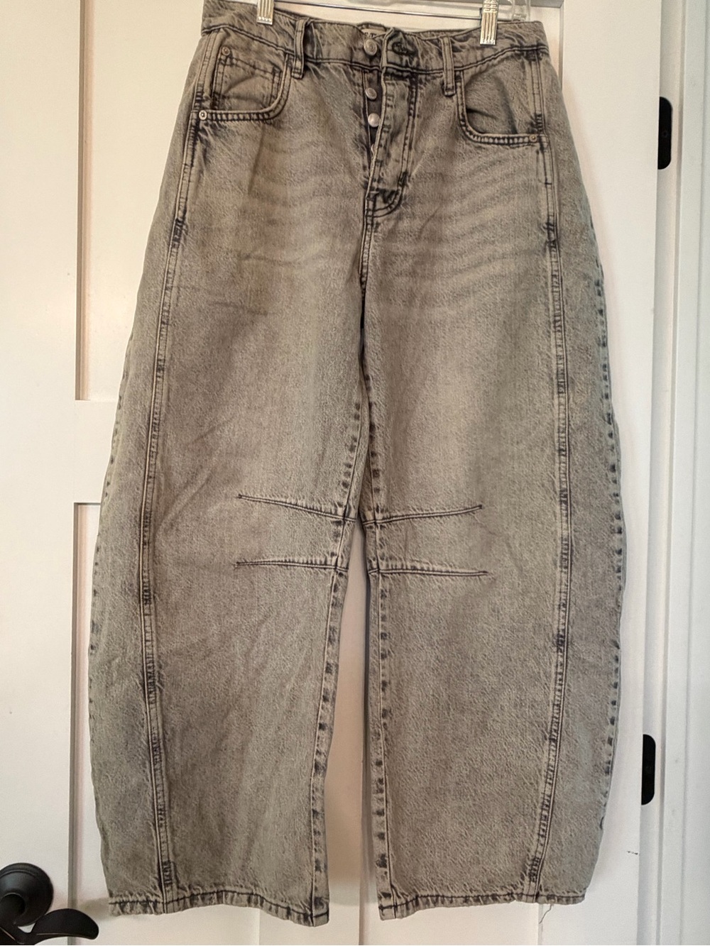 We The Free Faded Gray Good Luck Barrel Jeans